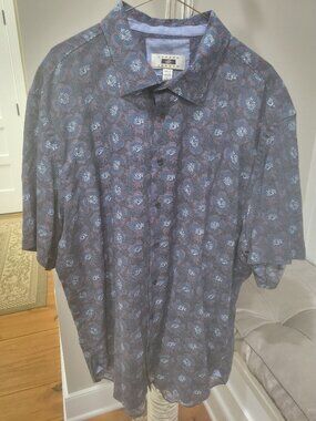 Men’s Joseph Abboud Shirt 3XLT Short Sleeve Button Up Linen Polyester Hawaiian